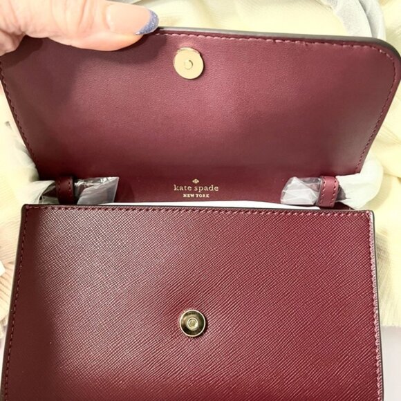 NWOT Brynn Small Flap Crossbody Deep Berry - Picture 4 of 6